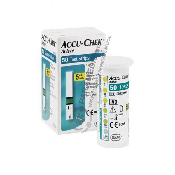 Accu Chek Active 50 bandelettes de test de la glycémie | Paramedic.ma