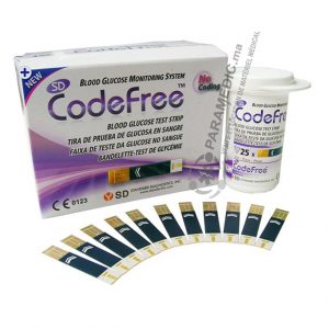 CodeFree 50 bandelettes de test de la glycémie sans code | Paramedic.ma