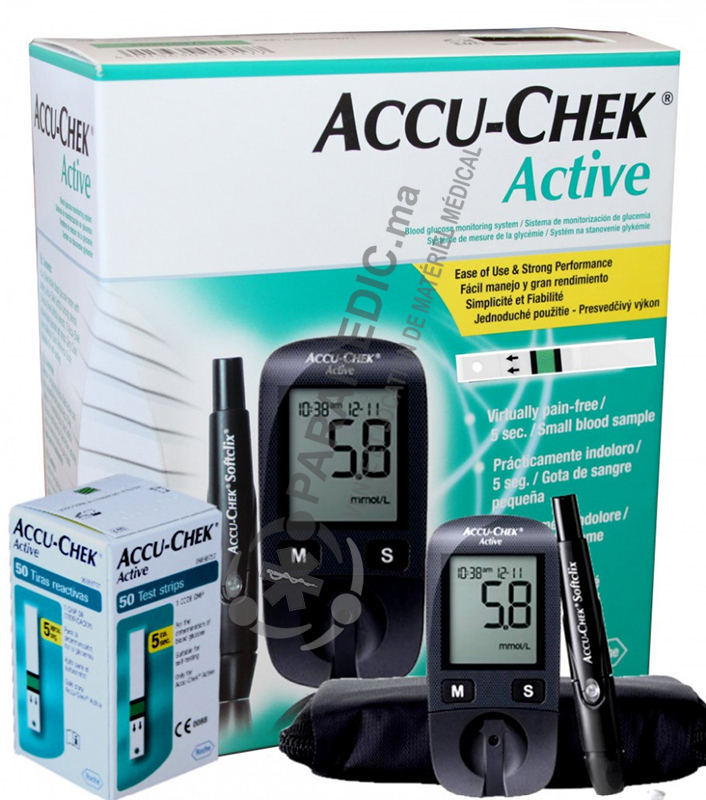 Accu Chek Active De Test De La Glycémie 25 Bandelettes