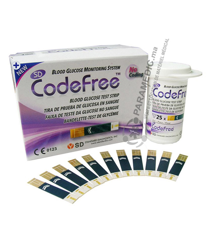 CodeFree 50 bandelettes de test de la glycémie sans code